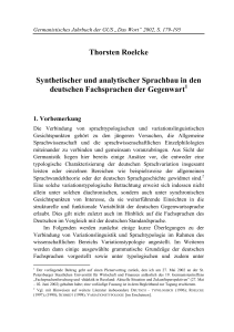 Synthetischer und analytischer Sprachbau in den deutschen