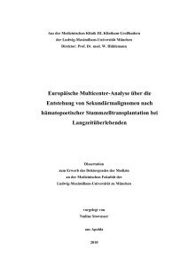 Europäische Multicenter-Analyse über die Entstehung von