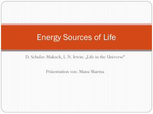 Energy Sources of Life