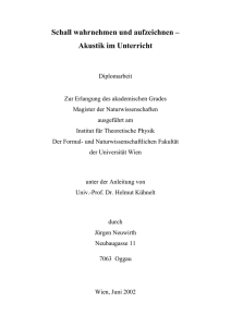 Akustik im Unterricht - Verein zur Förderung des physikalischen und