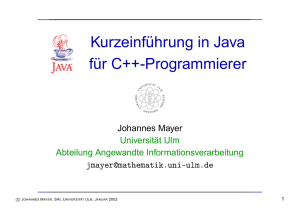 Kurzeinführung in Java für C++-Programmierer