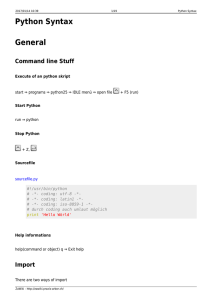 Python Syntax - ZaWiki