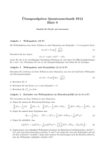 ¨Ubungsaufgaben Quantenmechanik SS12 Blatt 9