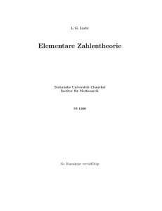 Elementare Zahlentheorie