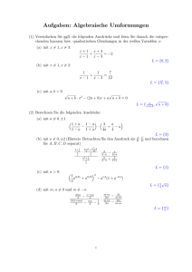 Aufgaben: Algebraische Umformungen