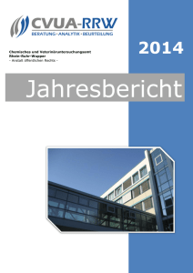 Jahresbericht 2014 (PDF, 2099 kB ) - CVUA-RRW