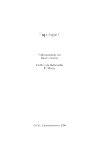 Topologie I - Carsten Schultz` Seiten