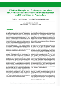 Effektive Therapie von Erkältungskrankheiten bzw. von akuten und