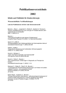 Publikationsverzeichnis 2002 - Klinik und Poliklinik für Kinderchirurgie