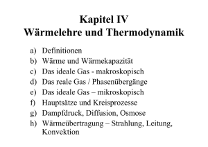 Kapitel IV Wärmelehre und Thermodynamik