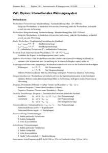 VWL Diplom: Internationales Währungssystem