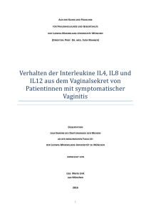 Verhalten der Interleukine IL4, IL8 und IL12 aus dem Vaginalsekret