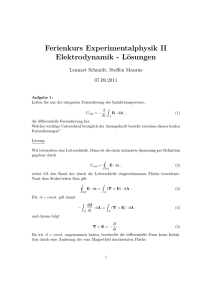 Ferienkurs Experimentalphysik II Elektrodynamik