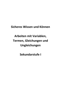 Sicheres Wissen und Können – Arbeiten mit Variablen, Termen