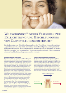 Wilckodontics®: neues Verfahren zur Erleichterung und