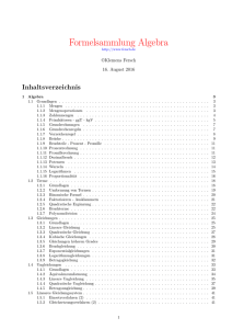 Formelsammlung Algebra