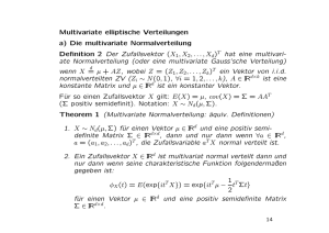 Multivariate elliptische Verteilungen a) Die multivariate