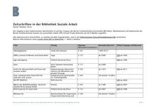 Zeitschriften in der Bibliothek Soziale Arbeit