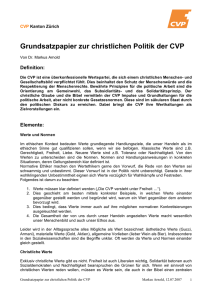 Grundsatzpapier zur christlichen Politik der CVP