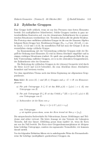 2.2 Zyklische Gruppen - Fakultät für Mathematik, TU Dortmund
