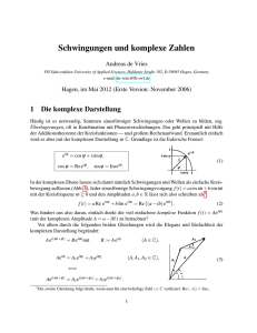 Schwingungen und komplexe Zahlen