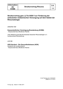 2.4. Strukturvertrag Rheuma - Kassenärztliche Vereinigung