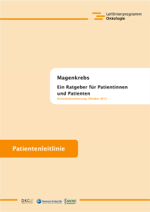 Konsultationsfassung "Patientenratgeber zu Magenkrebs"