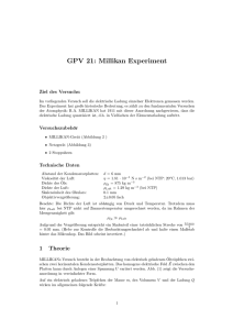GPV 21: Millikan Experiment