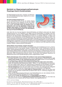 Merkblatt zur Magenspiegelung/Gastroskopie Ösophago