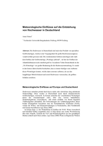 Meteorologische Einflüsse auf die Entstehung von Hochwasser in