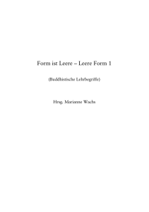 Form ist Leere – Leere Form 1 - Buddhistischer Studienverlag