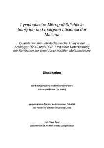 Lymphatische Mikrogefäßdichte in benignen und malignen