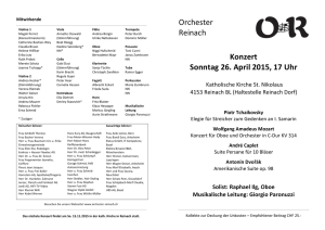 Orchester Reinach Konzert Sonntag 26. April 2015, 17 Uhr