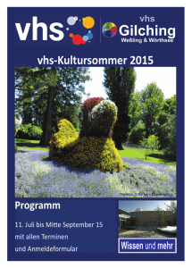 vhs-Kultursommer 2015