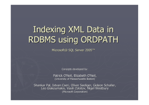 Indexing XML Data in RDBMS using ORDPATH