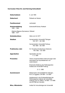 Urologische Klinik Reutlingen: Curriculum Vitae Chefarzt Dr. med