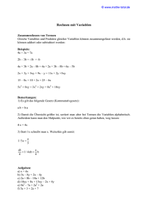 Rechnen mit Variablen - mathe