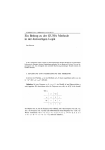 Ein Beitrag zu der GUHA Methode in der dreiwertigen