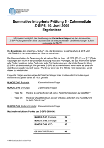 Summative Integrierte Prüfung 5 - Zahnmedizin Z