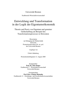 Entwicklung und Transformation in der Logik der - E