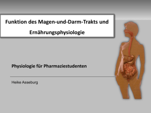 Funktion des Magen-und-Darm-Trakts und Ernährungsphysiologie