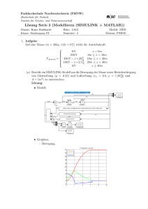 Lösung Serie 3 (Modellieren (SIMULINK + MATLAB))