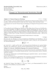 Übungen zur Thermodynamik/Statistischen Physik Blatt 5