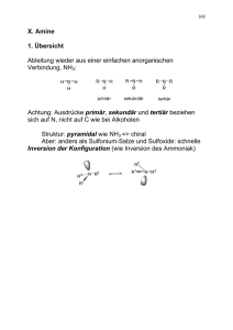 X. Amine 1. Übersicht Ableitung wieder aus einer einfachen