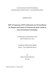 RDW in Ergänzung zu BNP als Biomarker der Herzinsuffizienz zur