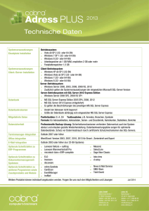 Technische Daten Adress PLUS 2013