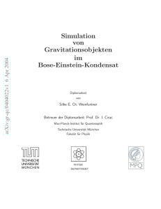 Simulation von Gravitationsobjekten im Bose-Einstein