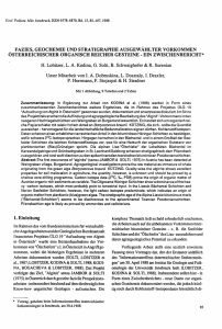 Geochemie und Stratigraphie ausgewählter Vorkommen