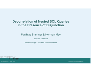 Decorrelation of Nested SQL Queries in the Presence of Disjunction