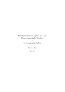 Proseminar Lineare Algebra LA Gym Mengentheoretische